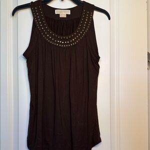 MICHAEL Michael Kors Dark Brown Studded Tank Top